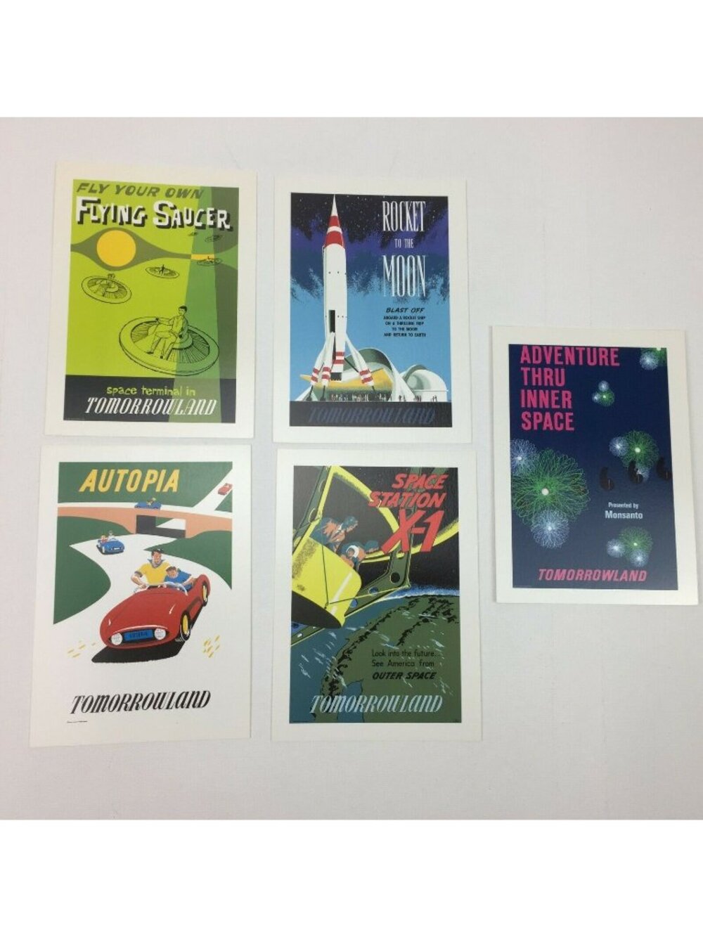 Disneyland Tomorrowland 50th Anniversary Collectible Litho Card Set 5